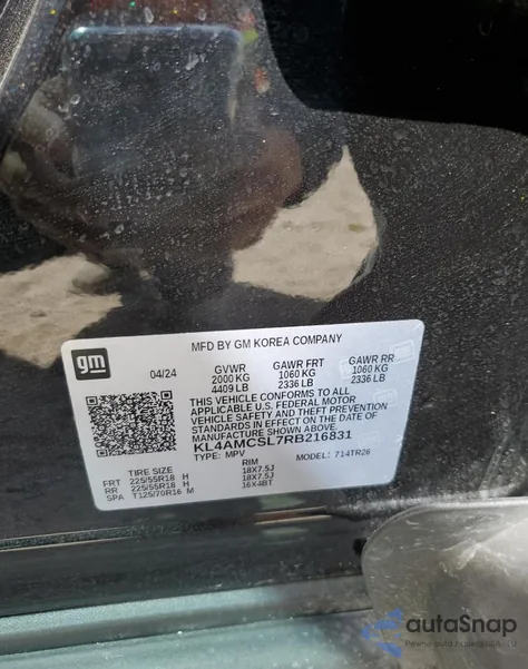 2024 Buick Encore Gx Preferred из США, поврежденный, VIN KL4AMCSL7RB216831